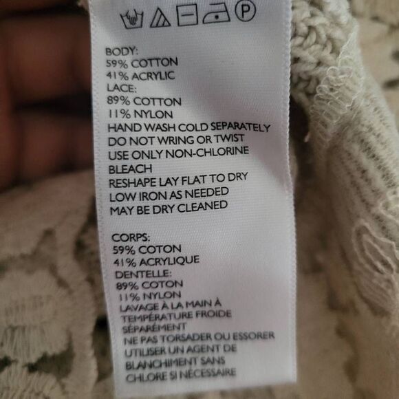 Urban Outfitters Pins & Needles Womens Small Pullover Sweater Beige Lace Bottom - Picture 6 of 8